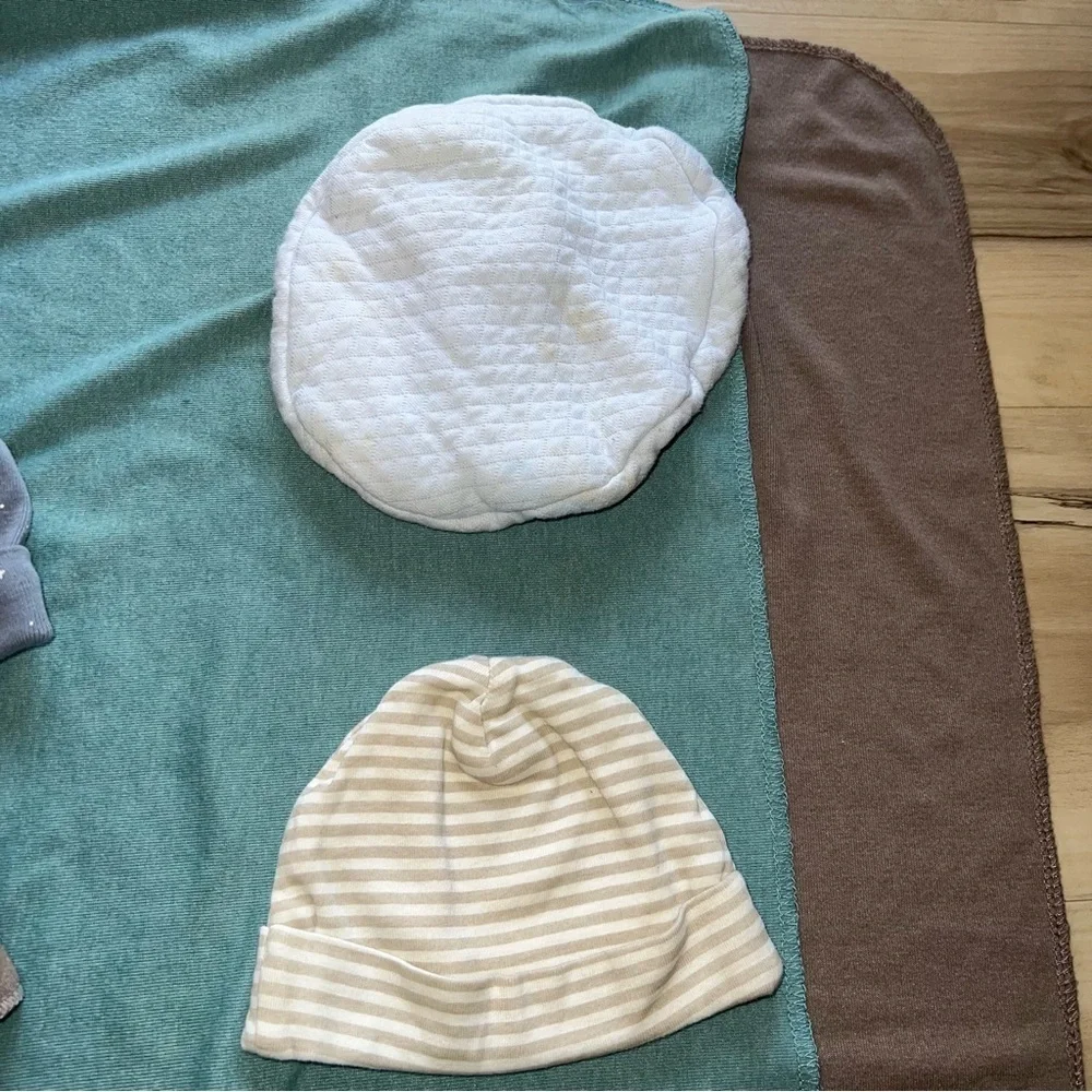 Blue and Green Bib Set with Playful Design